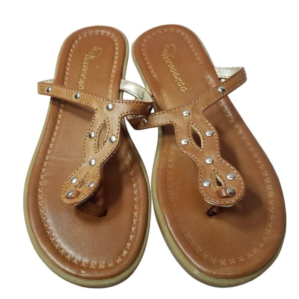 Innocence brown slip on sandals 2